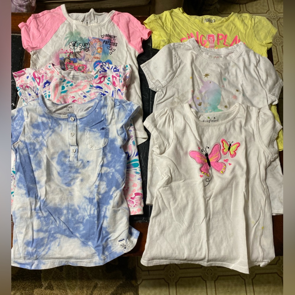 6 size 6 girls tee shirts